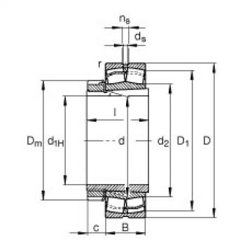 المحامل 22312-E1-K-T41A + H2312 FAG