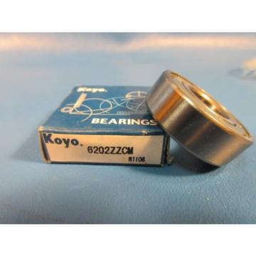 KOYO 6202 ZZ CM, 2Z, 2RZ,Deep Groove roller Bearing (=2 SKF, NSK FAG,  202KDD)