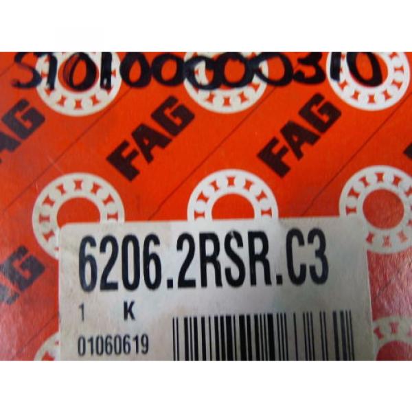 Fag 6206.2RSR.C3 Ball Bearing 1.25&#034; ID x 2.25&#034; OD ! NEW ! #5 image